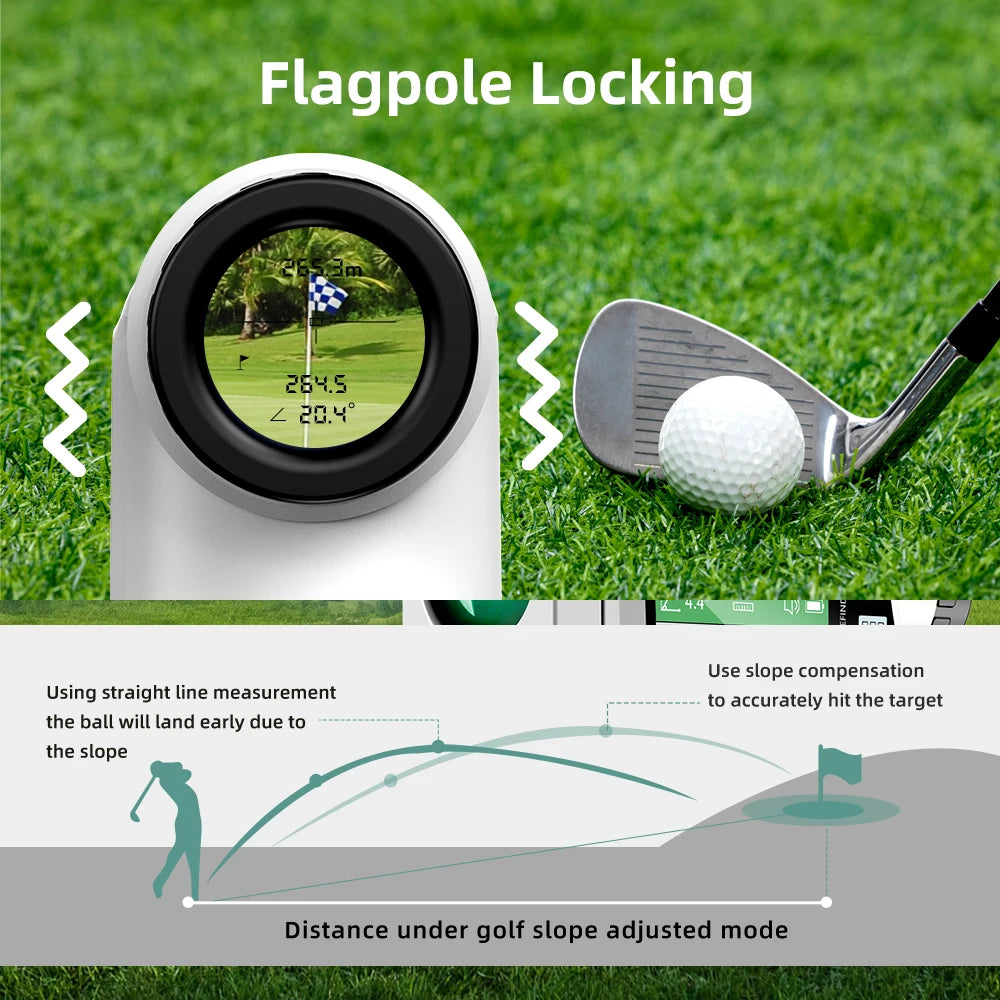 Golf Laser Rangefinder Display USB Rechargeable with Slope Compensation For Golf