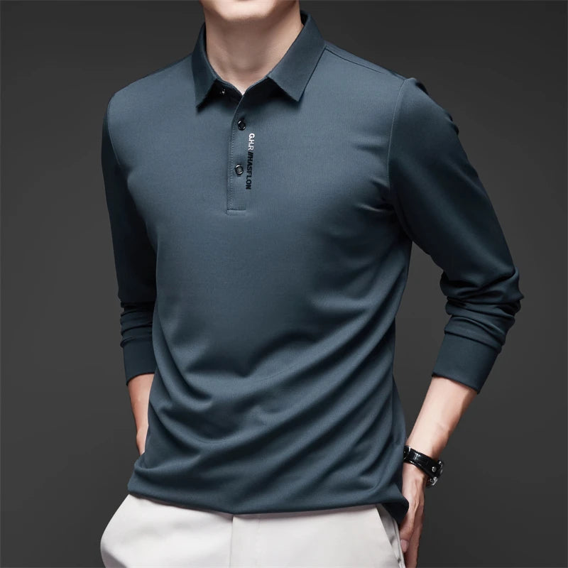 Polo Casual Premium Commander de Manga Larga - Transpirable y Antiarrugas