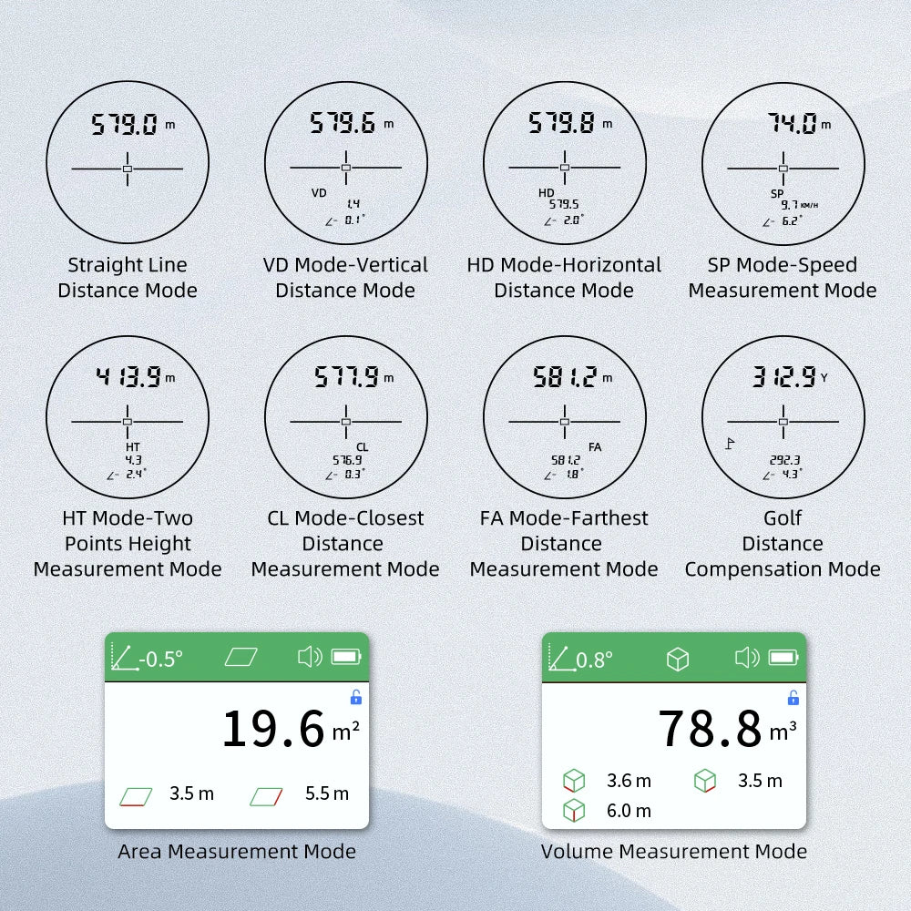Golf Laser Rangefinder Display USB Rechargeable with Slope Compensation For Golf