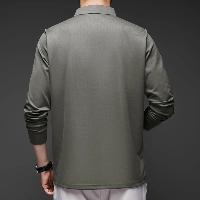 Polo Casual Premium Commander de Manga Larga - Transpirable y Antiarrugas
