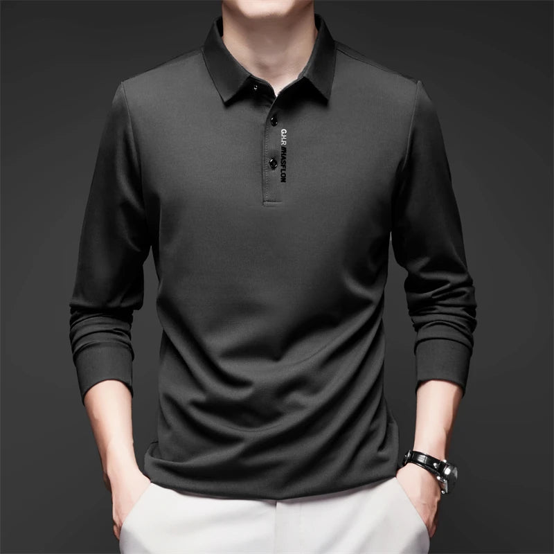 Polo Casual Premium Commander de Manga Larga - Transpirable y Antiarrugas