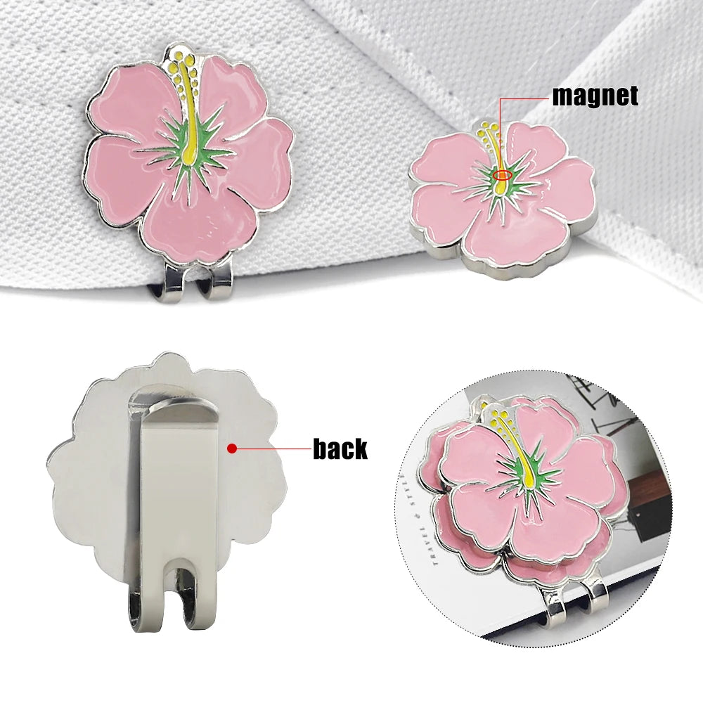 Marcador de Pelota de Golf Premium Flor con Clip Magnético - aleación de Alta Resistencia y Sujeción de Precisión