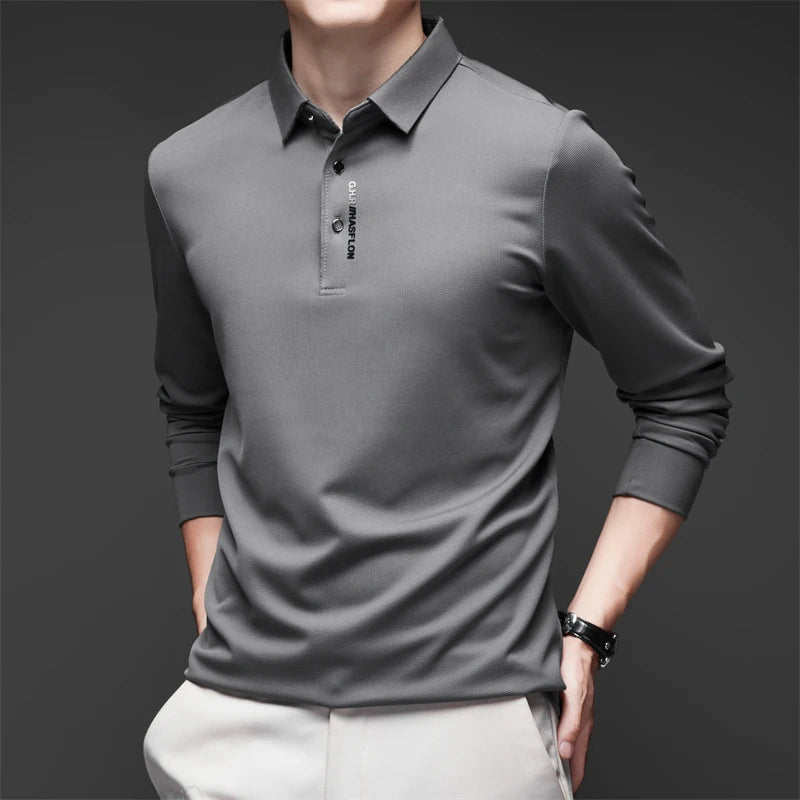 Polo Casual Premium Commander de Manga Larga - Transpirable y Antiarrugas