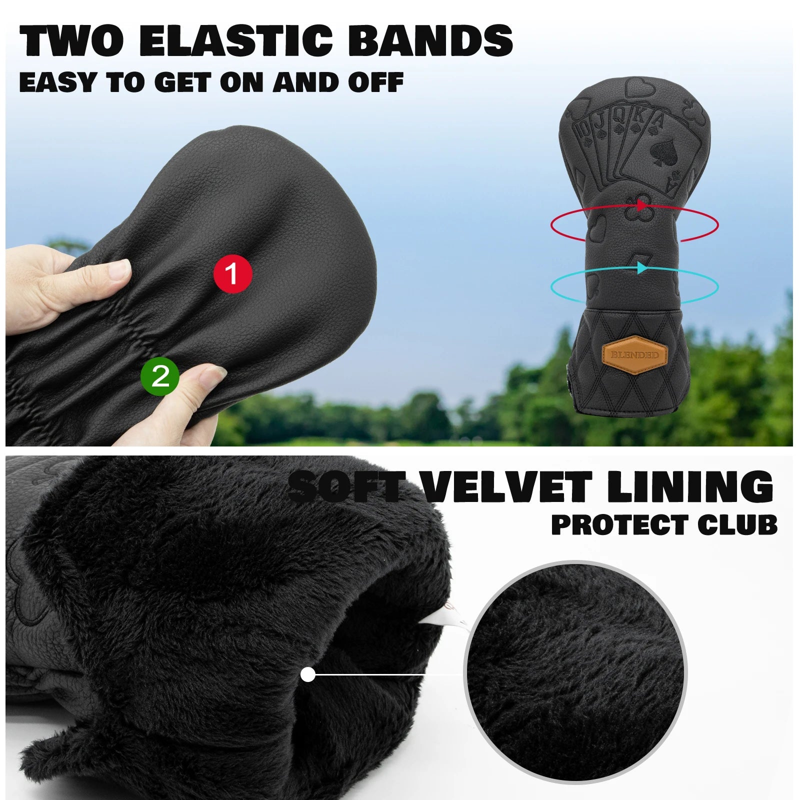 Fundas de Golf Premium Lucky Poker - Bordado de Alta Densidad para Driver, Madera e Híbrido