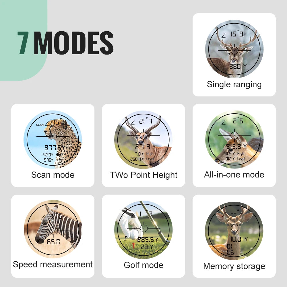 Golf Laser Rangefinder N1000 USB Rechargeable with Slope Compensation For Golf