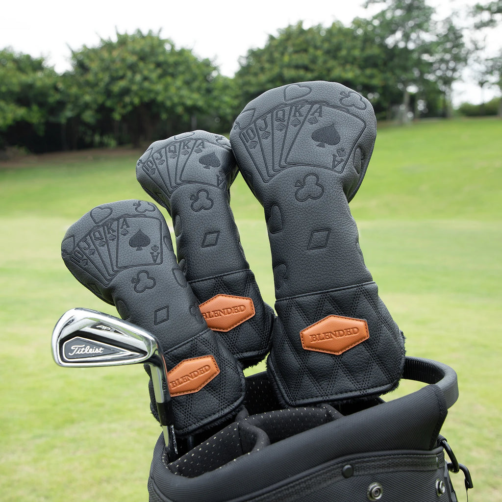Fundas de Golf Premium Lucky Poker - Bordado de Alta Densidad para Driver, Madera e Híbrido