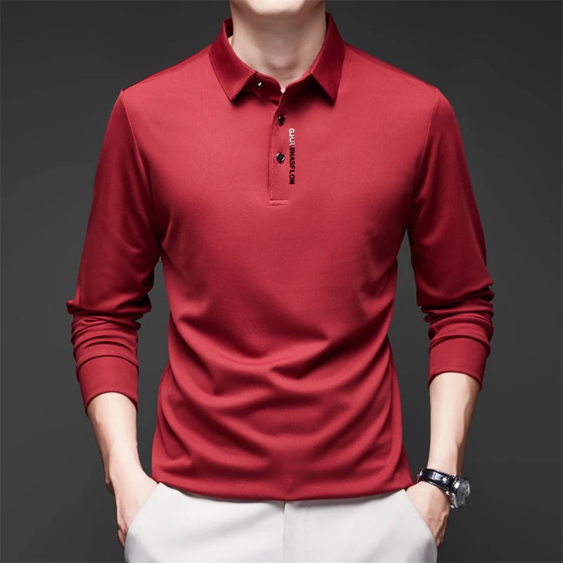 Polo Casual Premium Commander de Manga Larga - Transpirable y Antiarrugas