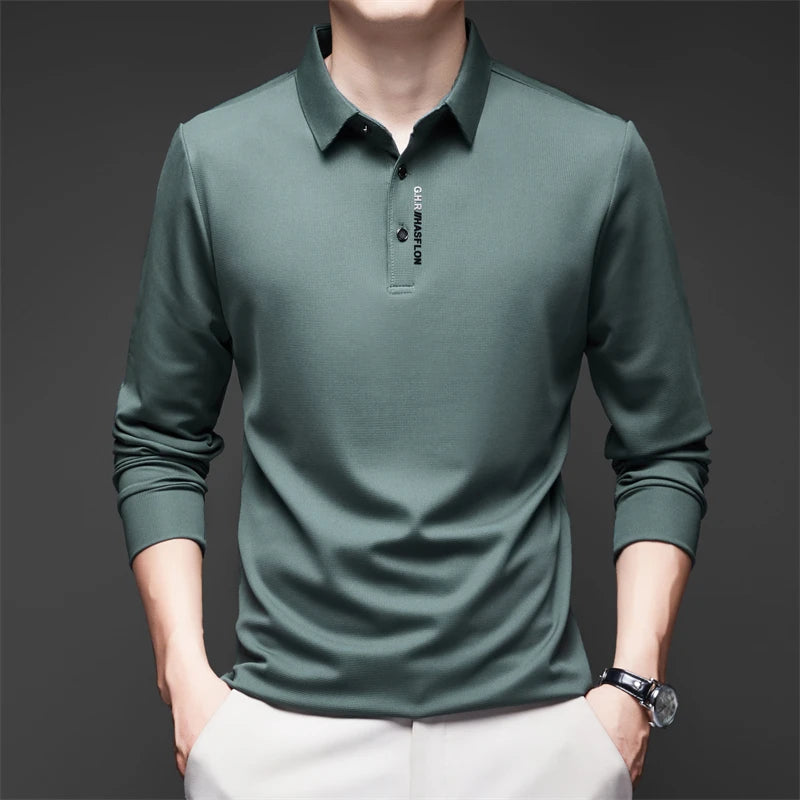 Polo Casual Premium Commander de Manga Larga - Transpirable y Antiarrugas