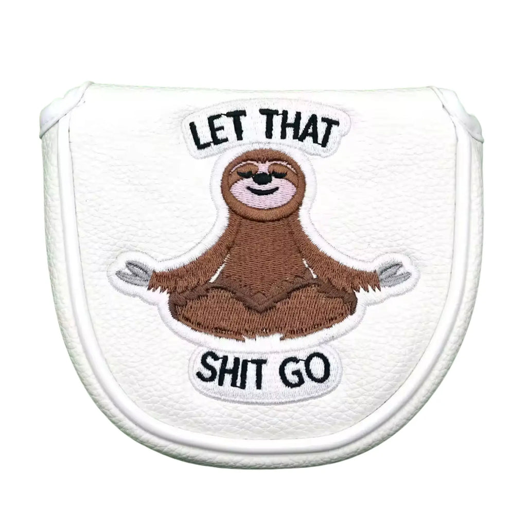 Funda para Putter Mallet Let That Shit Go - Diseño de Perezoso en Cuero Sintético Premium