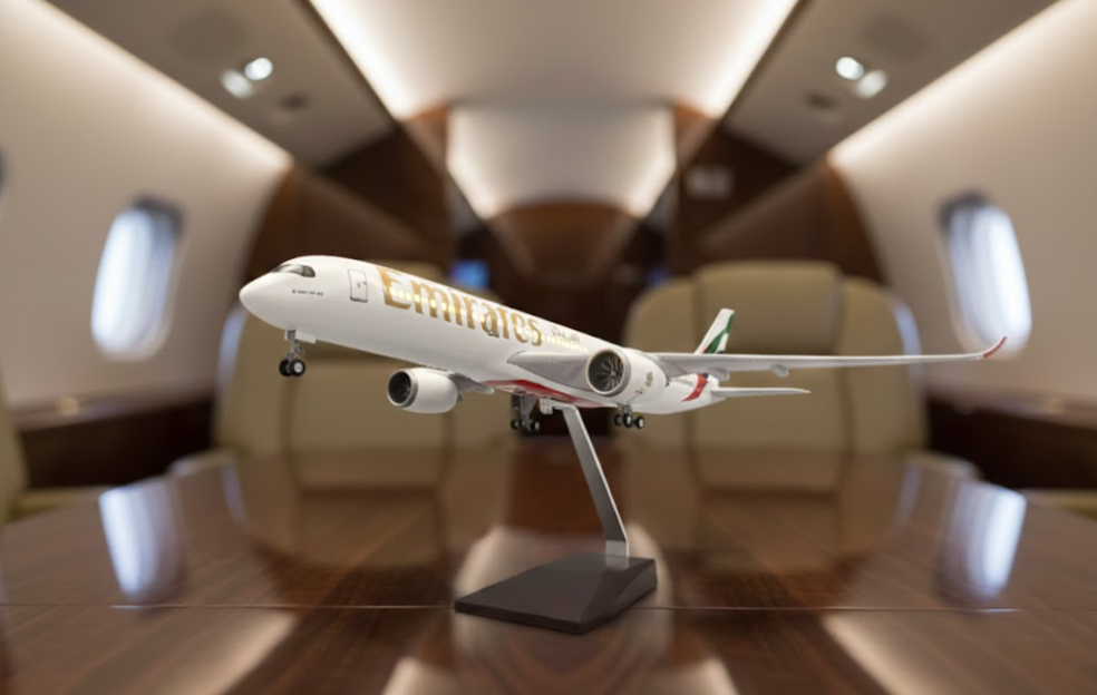 Avión Escala Grande Emirates UAE A350